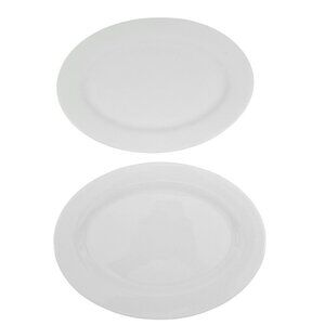 Crate and Barrel Oval Platter 11 ¾” x 8.5” Serving Platters – Set of 2